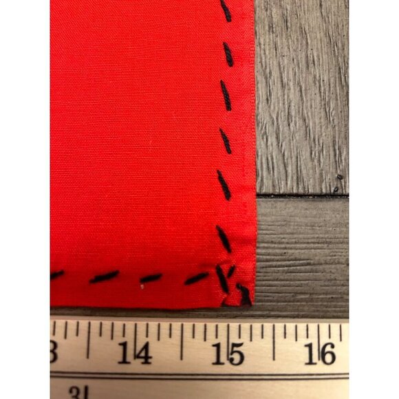 Set Of 6 Vintage Red Embroidered Cloth Napkins 15"x15" Cotton & Linen - Picture 5 of 6